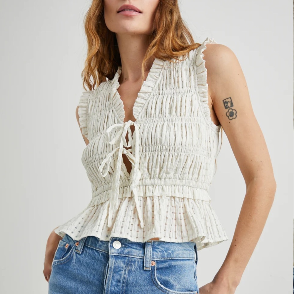 Rails Martine Top- Ivory SeerSucker